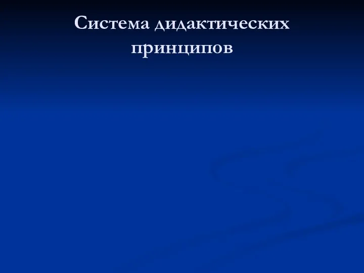 Система дидактических принципов