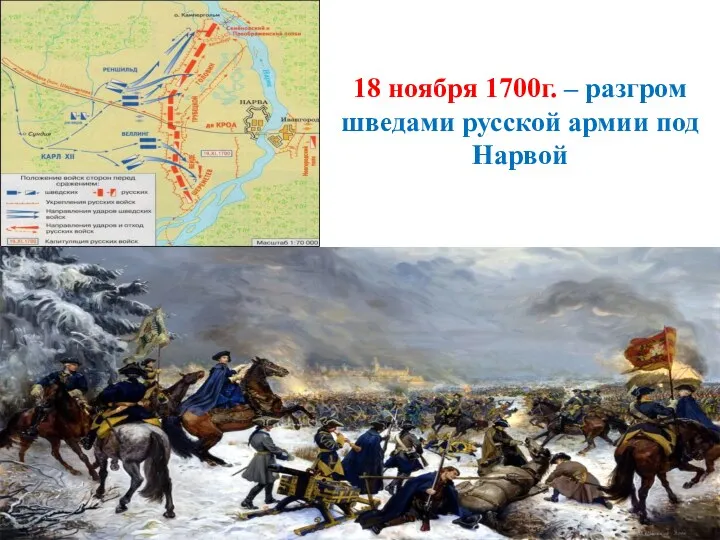 18 ноября 1700г. – разгром шведами русской армии под Нарвой