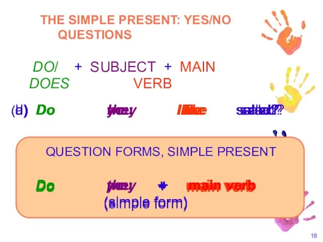 Do I + main verb (simple form) Do you +