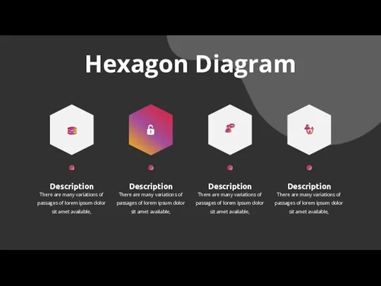 Hexagon Diagram There are many variations of passages of lorem ipsum dolor sit
