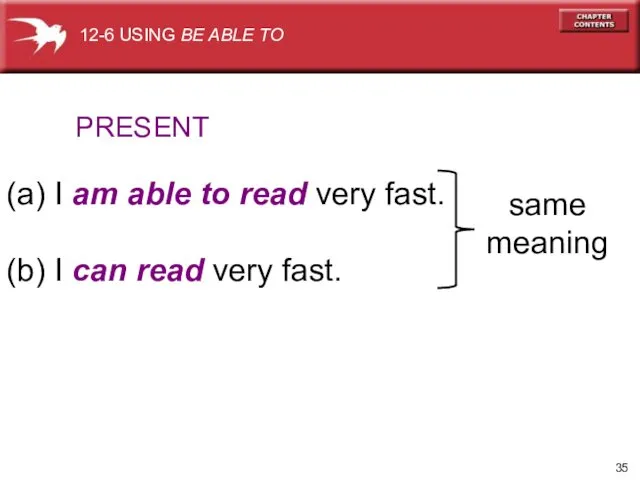 (a) I am able to read very fast. (b) I