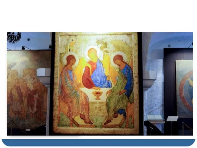 The Department of Ancient Russian Art displays outstanding examples of icon-painting, including works by Andrey Rublev