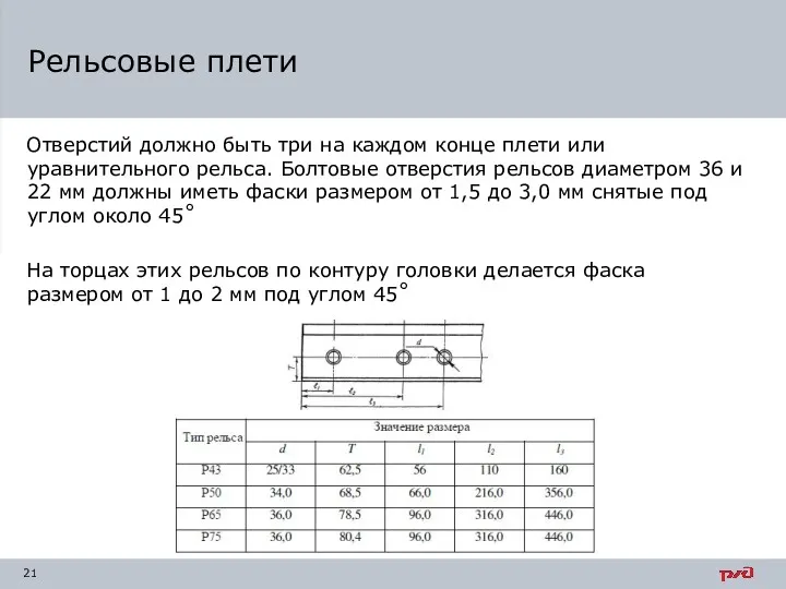 Отверстий должно быть три на каждом конце плети или уравнительного