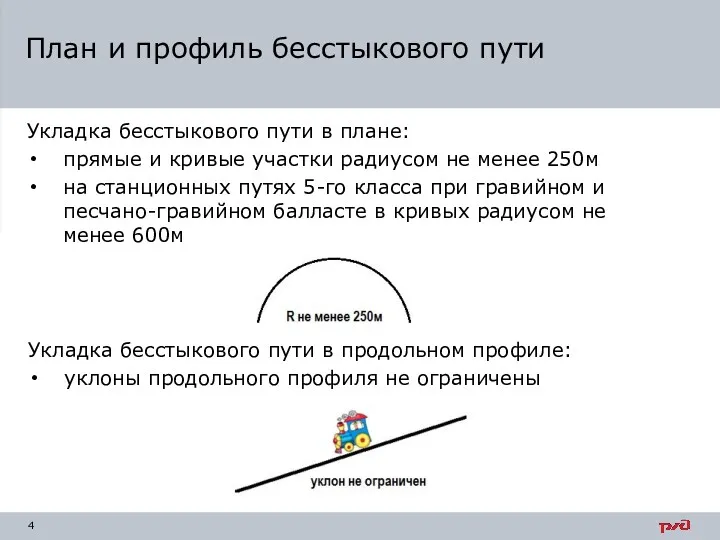 Укладка бесстыкового пути в плане: прямые и кривые участки радиусом