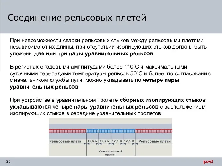 Соединение рельсовых плетей При невозможности сварки рельсовых стыков между рельсовыми