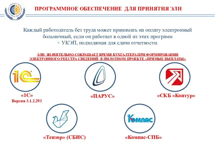 ПРОГРАММНОЕ ОБЕСПЕЧЕНИЕ ДЛЯ ПРИНЯТИЯ ЭЛН Каждый работодатель без труда может