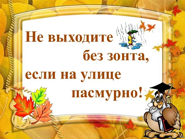 Не выходите без зонта, если на улице пасмурно!