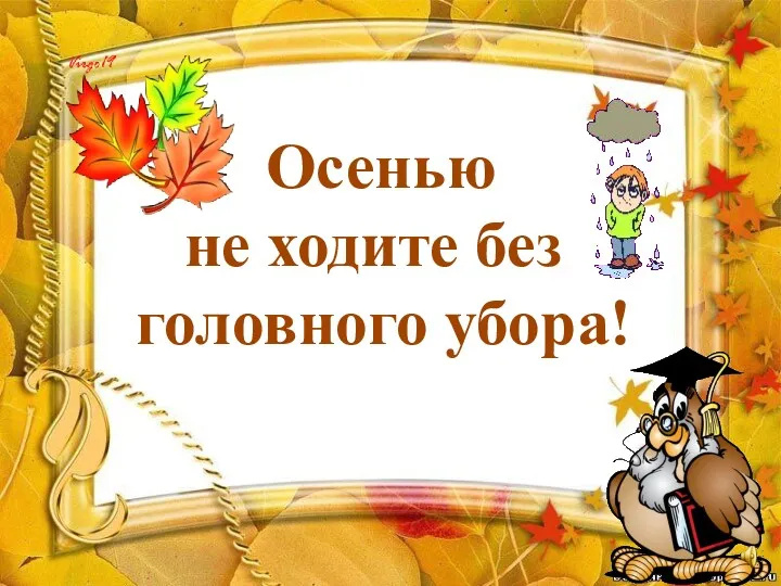 Осенью не ходите без головного убора!