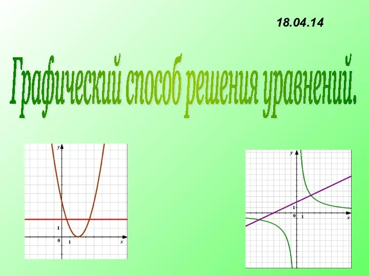 Графический способ решения уравнений. 18.04.14