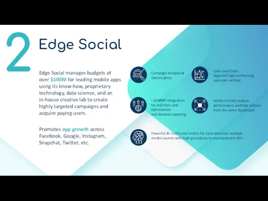 2 Edge Social manages budgets of over $100M for leading