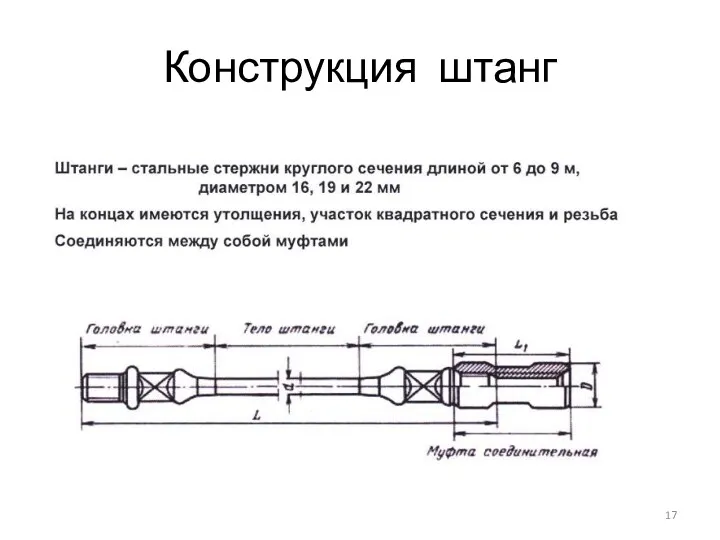 Конструкция штанг