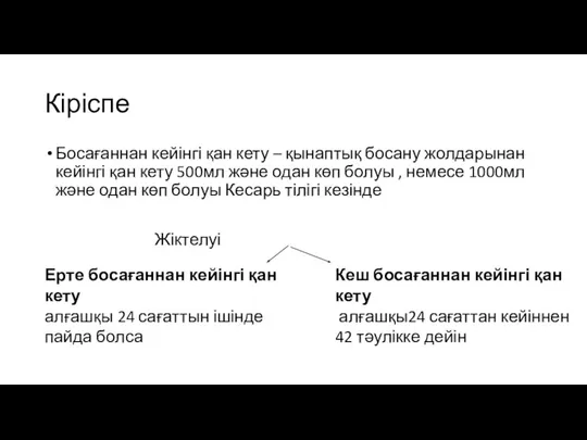 Кіріспе Босағаннан кейінгі қан кету – қынаптық босану жолдарынан кейінгі