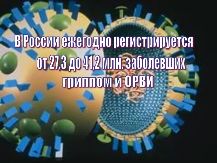 В России ежегодно регистрируется от 27,3 до 41,2 млн. заболевших гриппом и ОРВИ