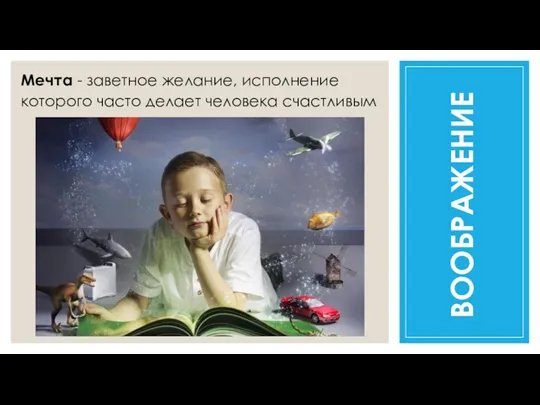 Мечта - заветное желание, исполнение которого часто делает человека счастливым ВООБРАЖЕНИЕ