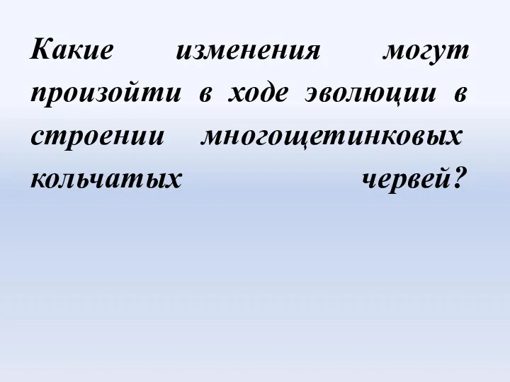 Какие изменения могут произойти в ходе эволюции в строении многощетинковых кольчатых червей?