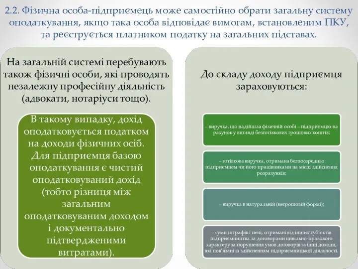 2.2. Фізична особа-підприємець може самостійно обрати загальну систему оподаткування, якщо