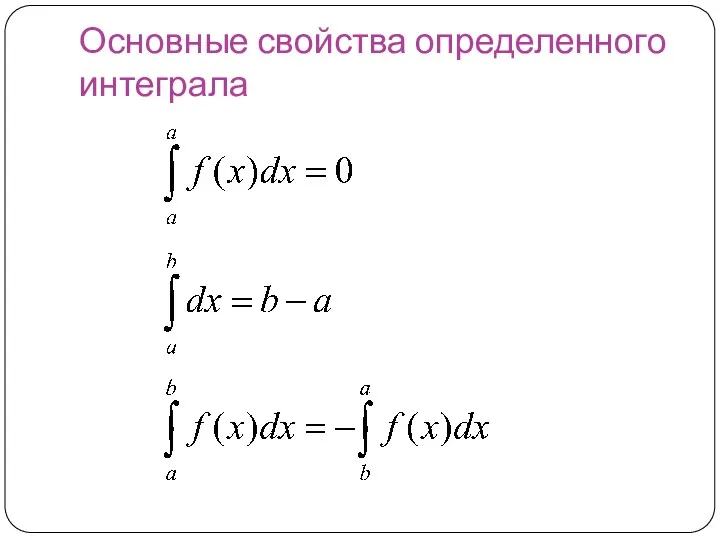 Основные свойства определенного интеграла