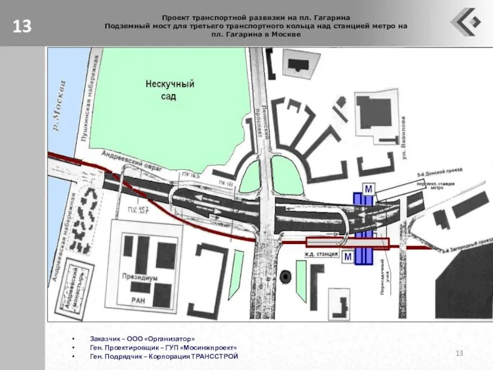 Проект транспортной развязки на пл. Гагарина Подземный мост для третьего