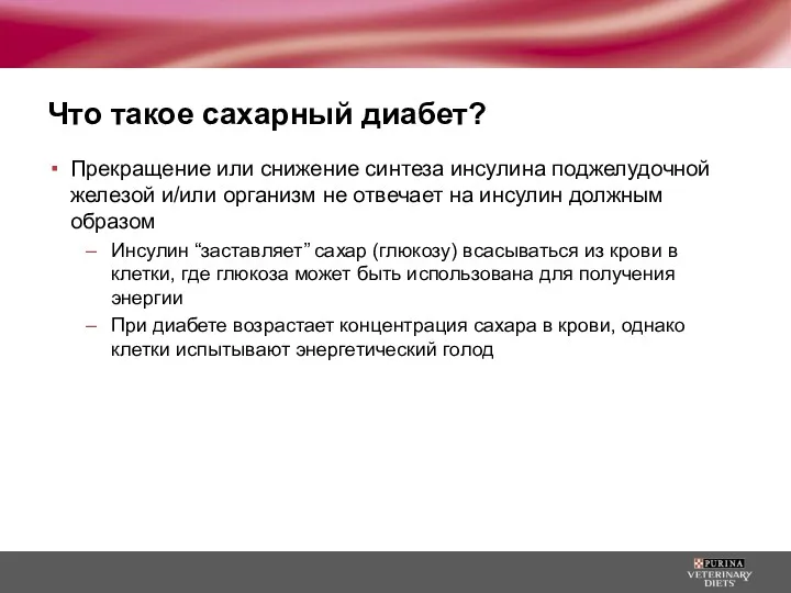 Что такое сахарный диабет? Прекращение или снижение синтеза инсулина поджелудочной