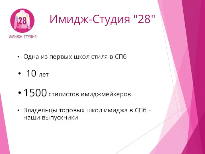 Имидж-Студия "28" Одна из первых школ стиля в СПб 10 лет 1500 стилистов