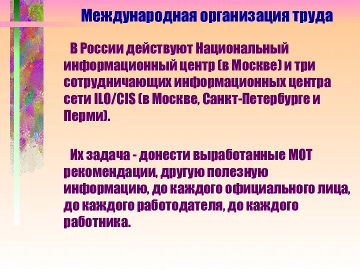 В России действуют Национальный информационный центр (в Москве) и три