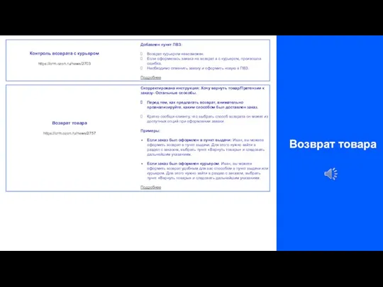 Возврат товара П.12 Ячейка захлопнул. Нужно открыть снова. Контроль возврата