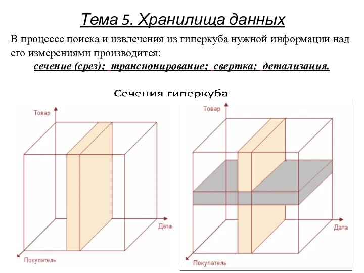 Тема 5. Хранилища данных В процессе поиска и извлечения из