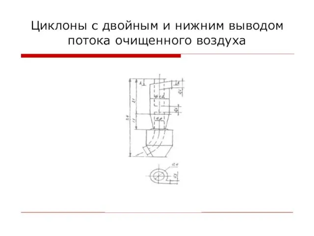 Циклоны с двойным и нижним выводом потока очищенного воздуха