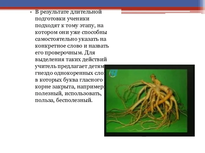 В результате длительной подготовки ученики подходят к тому этапу, на котором они уже