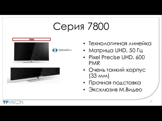 Серия 7800 7800 Технологичная линейка Матрица UHD, 50 Гц Pixel