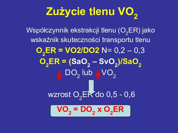 Współczynnik ekstrakcji tlenu (O2ER) jako wskaźnik skuteczności transportu tlenu O2ER