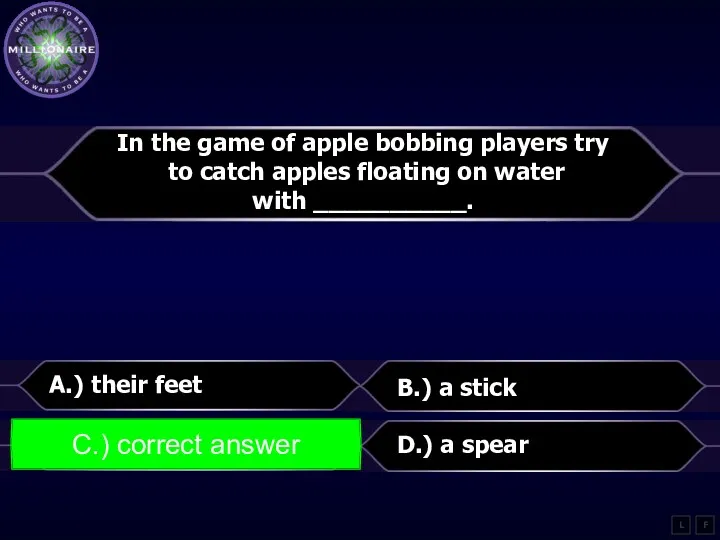 In the game of apple bobbing players try to catch