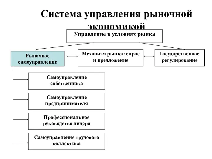 Система управления рыночной экономикой Рыночное самоуправление