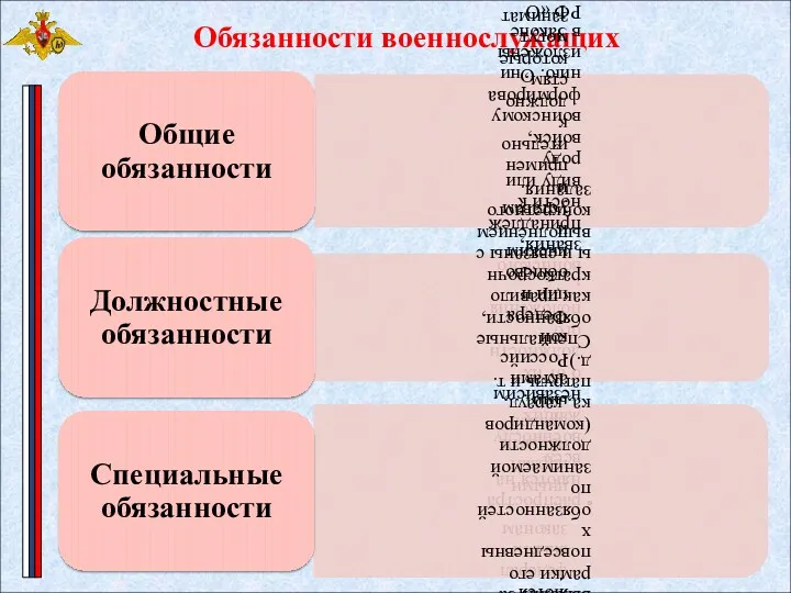 Обязанности военнослужащих