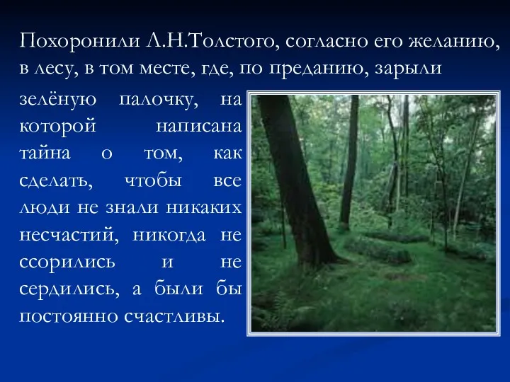 зелёную палочку, на которой написана тайна о том, как сделать,