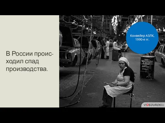 В России проис-ходил спад производства. Конвейер АЗЛК, 1990-е гг.