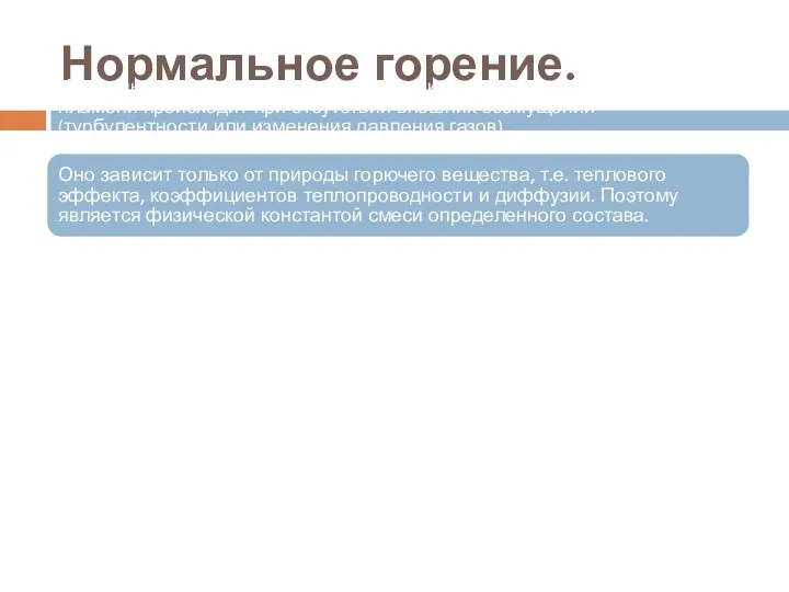 Нормальное горение. Нормальное горение – это горение, при котором распространение