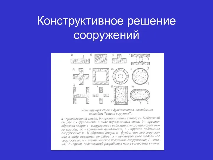 Конструктивное решение сооружений