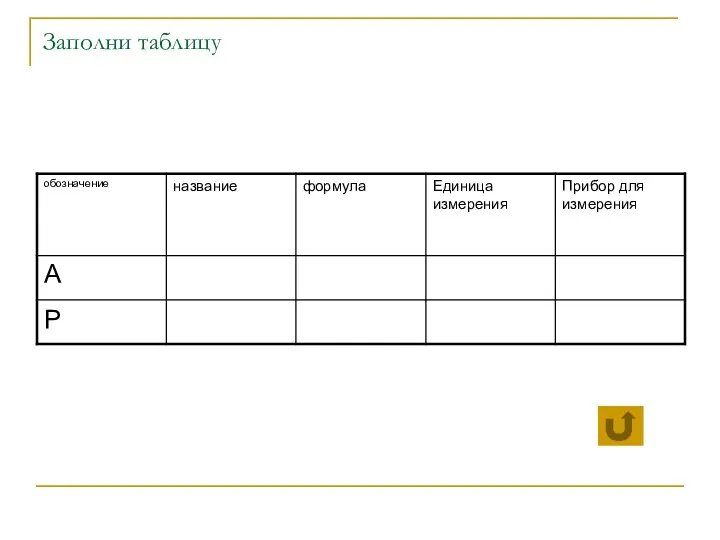 Заполни таблицу