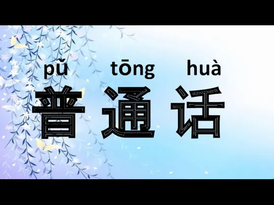 pǔ tōng huà 普 通 话