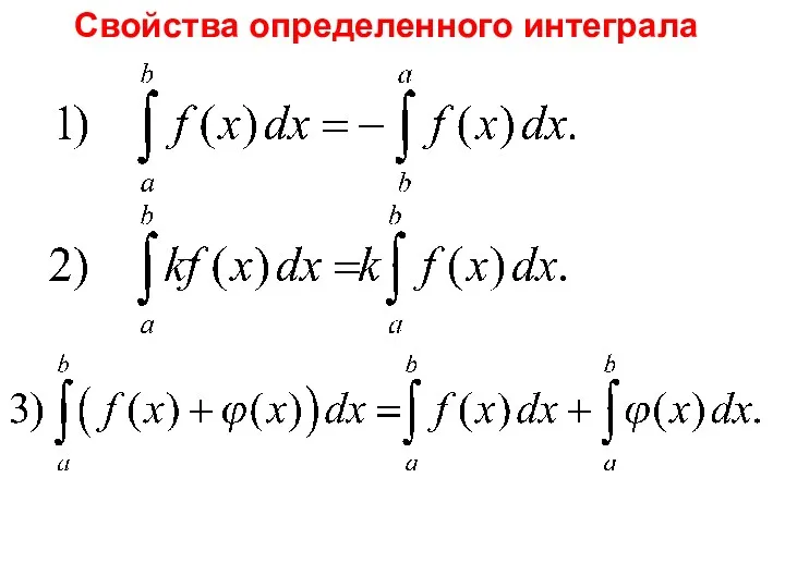 Свойства определенного интеграла