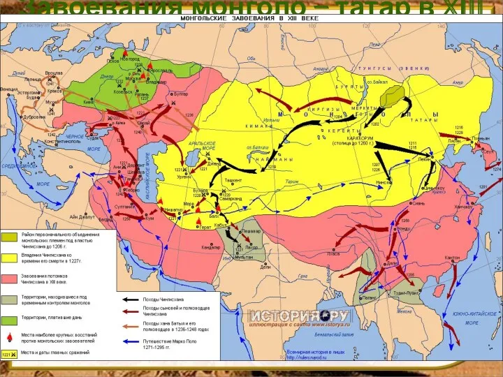 Завоевания монголо – татар в XIII в.