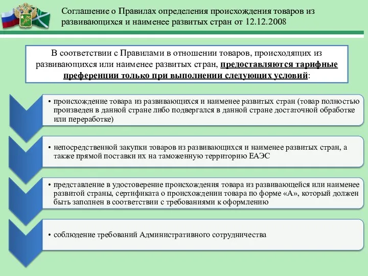 Соглашение о Правилах определения происхождения товаров из развивающихся и наименее