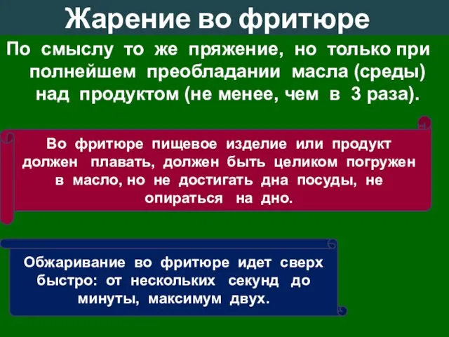 Жарение во фритюре По смыслу то же пряжение, но только