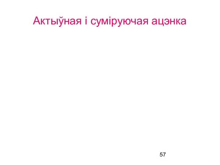 Актыўная і суміруючая ацэнка