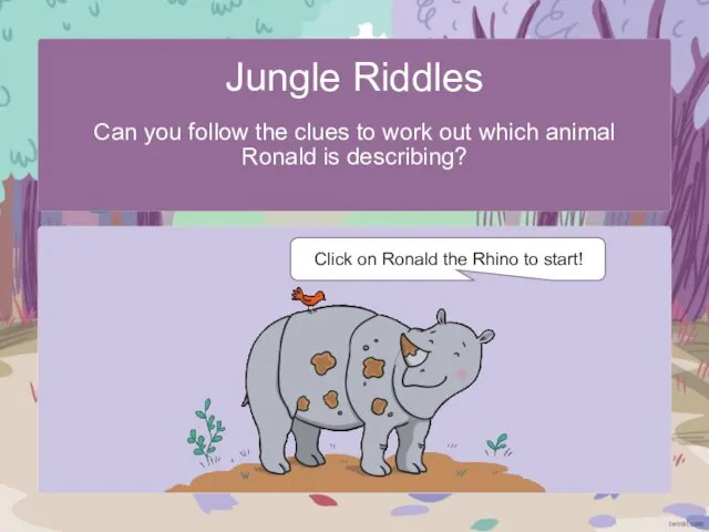 Jungle Riddles Can you follow the clues to work out