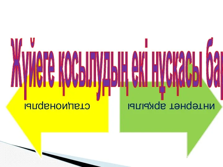 Жүйеге қосылудың екі нұсқасы бар: