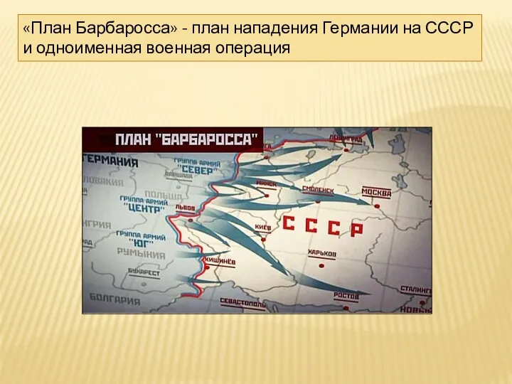 «План Барбаросса» - план нападения Германии на СССР и одноименная военная операция