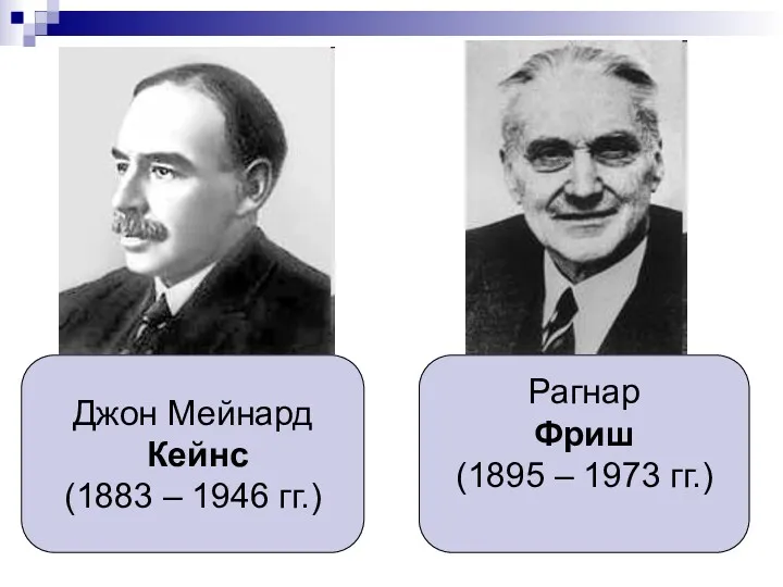 Джон Мейнард Кейнс (1883 – 1946 гг.) Рагнар Фриш (1895 – 1973 гг.)