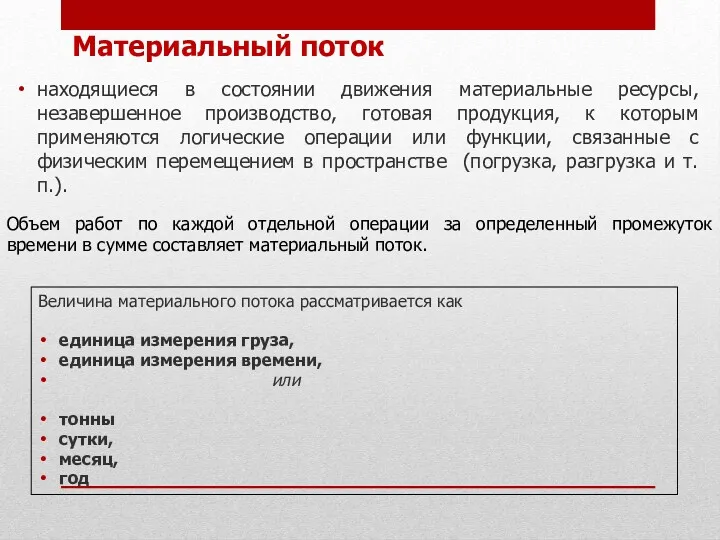 Объем работ по каждой отдельной операции за определенный промежуток времени